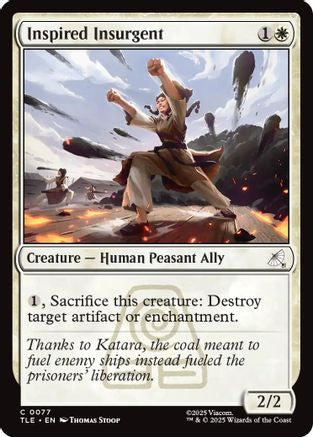 Inspired Insurgent (TLE-077) [Avatar: The Last Airbender: Eternal-Legal] Foil MTG Single Wizards of the Coast