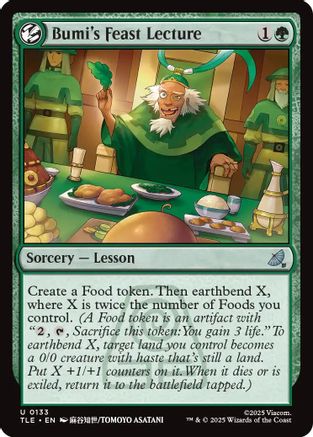 Bumi's Feast Lecture (TLE-133) [Avatar: The Last Airbender: Eternal-Legal] Foil MTG Single Wizards of the Coast