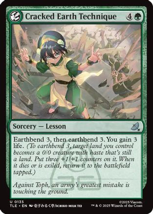 Cracked Earth Technique (TLE-135) [Avatar: The Last Airbender: Eternal-Legal] Foil MTG Single Wizards of the Coast