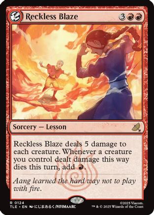 Reckless Blaze (TLE-124) [Avatar: The Last Airbender: Eternal-Legal] MTG Single Wizards of the Coast