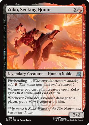 Zuko, Seeking Honor (TLE-150) [Avatar: The Last Airbender: Eternal-Legal] Foil MTG Single Wizards of the Coast
