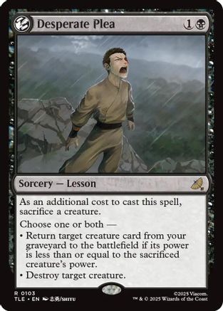 Desperate Plea (TLE-103) [Avatar: The Last Airbender: Eternal-Legal] MTG Single Wizards of the Coast