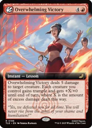 Overwhelming Victory (Extended Art) (TLE-196) [Avatar: The Last Airbender: Eternal-Legal] Foil MTG Single Wizards of the Coast