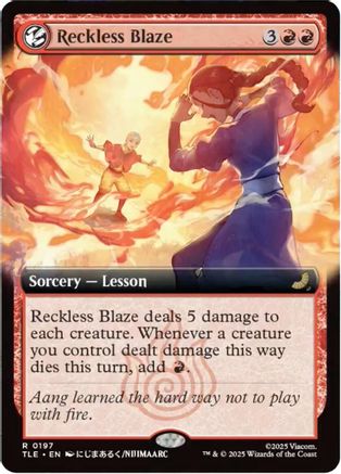 Reckless Blaze (Extended Art) (TLE-197) [Avatar: The Last Airbender: Eternal-Legal] Foil MTG Single Wizards of the Coast