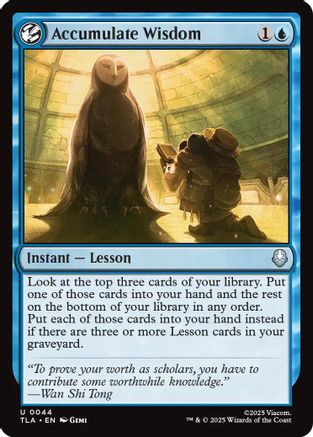 Accumulate Wisdom (TLA-044) [Avatar: The Last Airbender] Foil MTG Single Wizards of the Coast