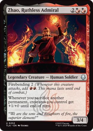 Zhao, Ruthless Admiral (TLA-252) [Avatar: The Last Airbender] Foil MTG Single Wizards of the Coast
