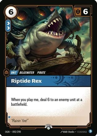 Riptide Rex (092/298) [Riftbound Organized Play Promotional Cards] Foil Riftbound Singles Riot Games