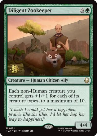 Diligent Zookeeper (PRE-171) [Prerelease Cards] Foil MTG Single Wizards of the Coast