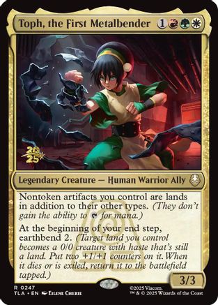 Toph, the First Metalbender (PRE-247) [Prerelease Cards] Foil MTG Single Prerelease Cards