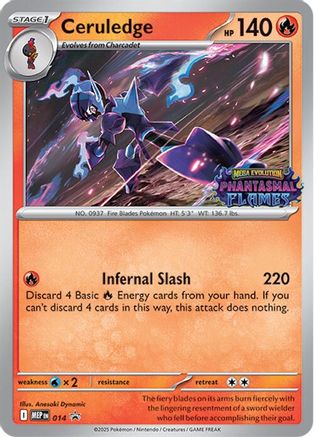 Ceruledge (Prerelease) (14) Holofoil [ME Mega Evolution Promo] Pokemon Single Pokémon