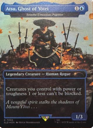 Atsu, Ghost of Yotei - Tetsuko Umezawa, Fugitive (Rainbow Foil) (SLD-7055) [Secret Lair Drop Series] Foil MTG Single Secret Lair Drop Series
