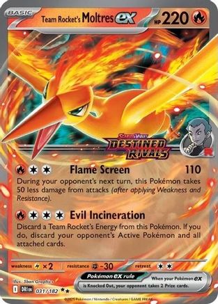 Team Rocket's Moltres ex - 31/182 (Destined Rivals Stamp) Holofoil [Misc: Cards & Products] Pokemon Single Pokémon