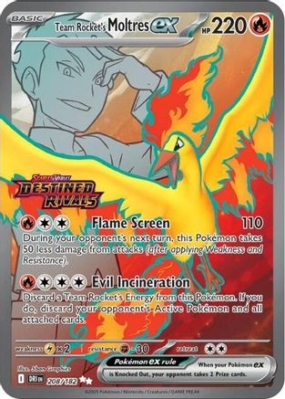 Team Rocket's Moltres ex - 208/182 (Destined Rivals Stamp) Holofoil [Misc: Cards & Products] Pokemon Single Pokémon