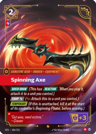 Spinning Axe (186/221) [Spiritforged] Foil Riftbound Singles Riot Games