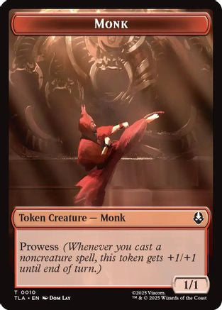 Monk // Food (0021) Double-Sided Token (TLA-10 // 21) - Avatar: The Last Airbender MTG Single Avatar: The Last Airbender