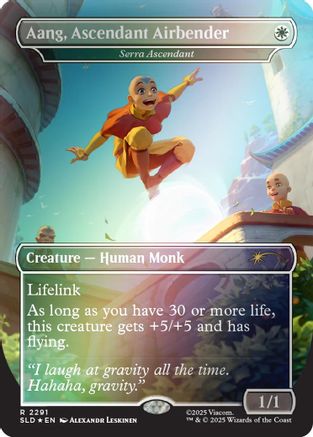 Aang, Ascendant Airbender - Serra Ascendant (Rainbow Foil) (SLD-2291) [Secret Lair] Drop Series Foil MTG Single Wizards of the Coast