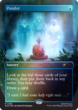 Ponder (2292) (Rainbow Foil) (SLD-2292) [Secret Lair] Drop Series Foil MTG Single Wizards of the Coast