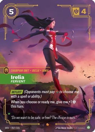 Irelia - Fervent (057/221) [Spiritforged] Foil Riftbound Singles Riot Games