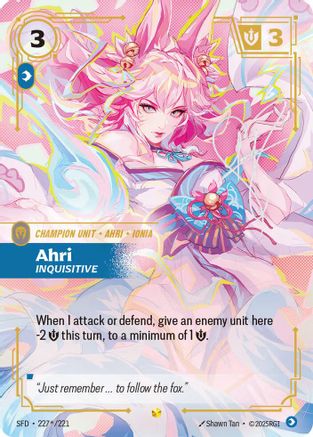 Ahri - Inquisitive (Signature) (227*/221) [Spiritforged] Foil Riftbound Singles Riot Games