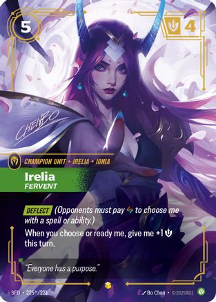 Irelia - Fervent (Signature) (225*/221) [Spiritforged] Foil Riftbound Singles Riot Games