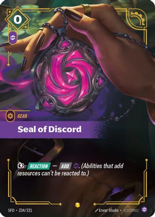 Seal of Discord (Overnumbered) (234/221) [Spiritforged] Foil Riftbound Singles Riot Games