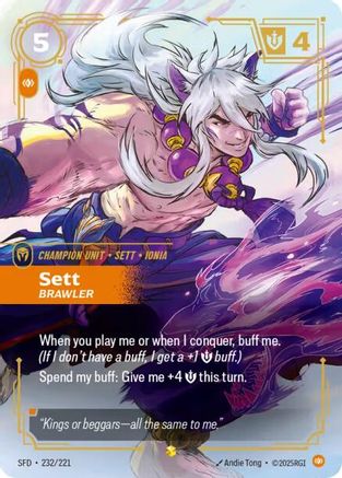 Sett - Brawler (Overnumbered) (232/221) [Spiritforged] Foil Riftbound Singles Riot Games