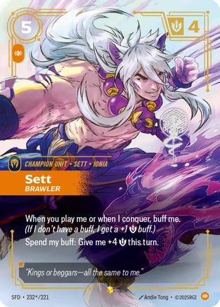 Sett - Brawler (Signature) (232*/221) [Spiritforged] Foil Riftbound Singles Riot Games