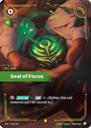 Seal of Focus (Overnumbered) (226/221) [Spiritforged] Foil Riftbound Singles Riot Games