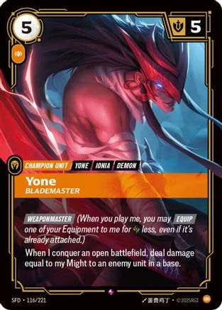 Yone - Blademaster (116/221) [Spiritforged] Foil Riftbound Singles Riot Games