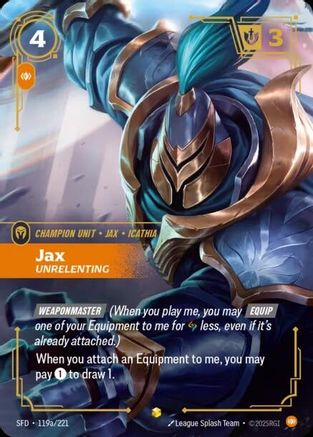 Jax - Unrelenting (Alternate Art) (119a/221) [Spiritforged] Foil Riftbound Singles Riot Games