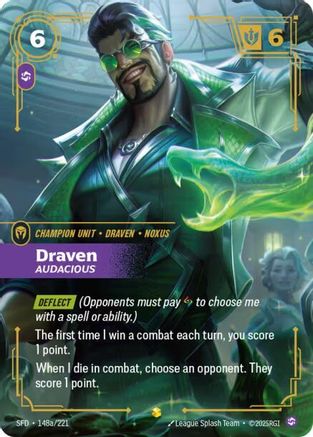 Draven - Audacious (Alternate Art) (148/221) [Spiritforged] Foil Riftbound Singles Riot Games