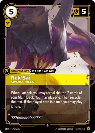 Rek'Sai - Swarm Queen (170/221) [Spiritforged] Foil Riftbound Singles Riot Games