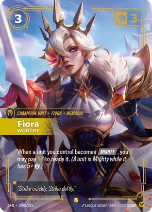 Fiora - Worthy (Alternate Art) (180a/221) [Spiritforged] Foil Riftbound Singles Riot Games