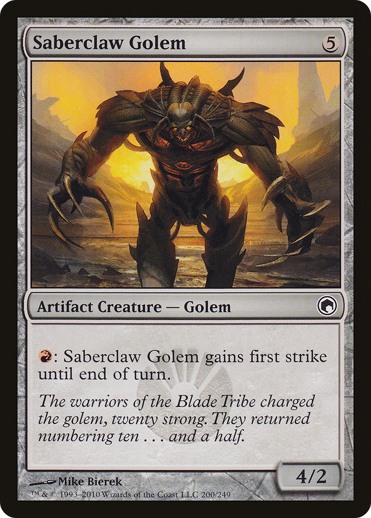 Saberclaw Golem (SOM-200) [Scars of Mirrodin] MTG Single Wizards of the Coast