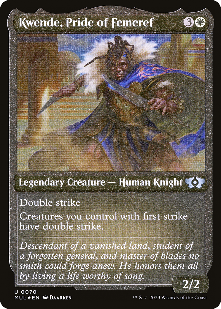 Kwende, Pride of Femeref (Foil Etched) (MUL-070) [Multiverse Legends] Foil MTG Single Wizards of the Coast
