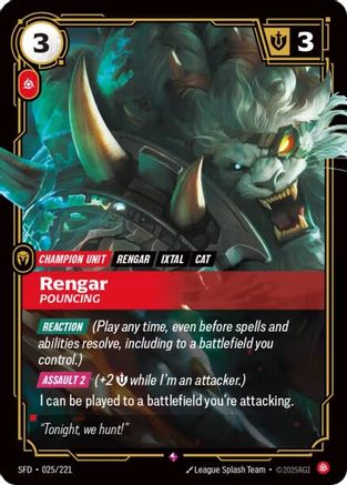 Rengar - Pouncing (025/221) [Spiritforged] Foil Riftbound Singles Riot Games