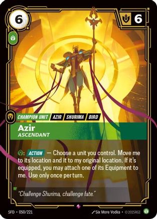 Azir - Ascendant (050/221) [Spiritforged] Foil Riftbound Singles Riot Games