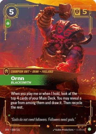 Ornn - Blacksmith (058/221) [Spiritforged] Foil Riftbound Singles Riot Games