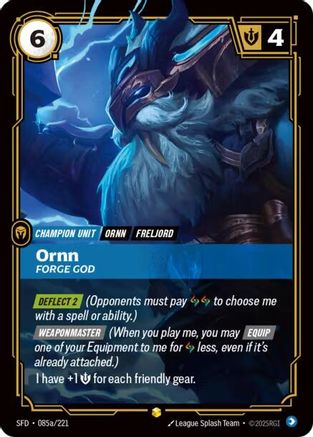 Ornn - Forge God (Alternate Art) (085a/221) [Spiritforged] Foil Riftbound Singles Riot Games