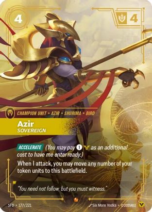 Azir - Sovereign (177/221) [Spiritforged] Foil Riftbound Singles Riot Games