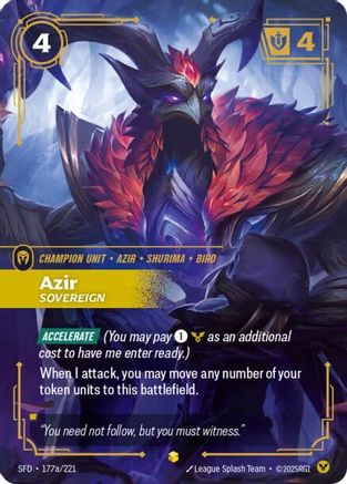 Azir - Sovereign (Alternate Art) (177a/221) [Spiritforged] Foil Riftbound Singles Riot Games