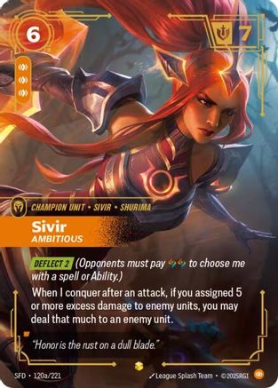 Sivir - Ambitious (Alternate Art) (120a/221) [Spiritforged] Foil Riftbound Singles Riot Games