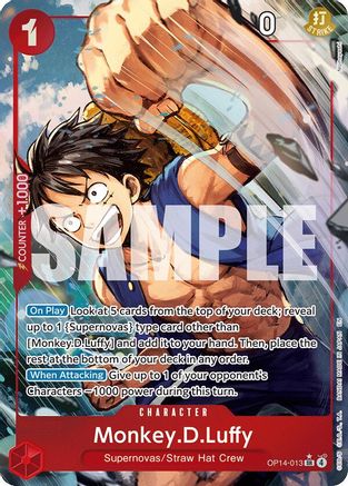 Monkey.D.Luffy - OP14-013 (Alternate Art) (OP14-013) [The Azure Sea's Seven] Foil One Piece Single Bandai