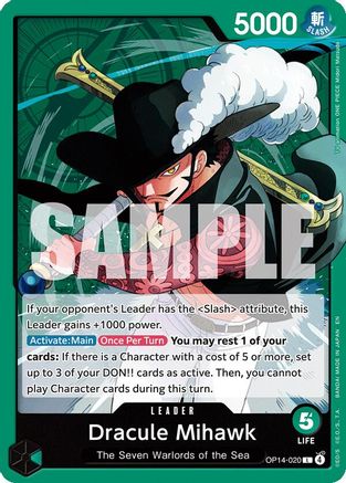 Dracule Mihawk - OP14-020 (OP14-020) [The Azure Sea's Seven] One Piece Single Bandai