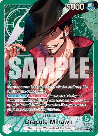 Dracule Mihawk - OP14-020 (Alternate Art) (OP14-020) [The Azure Sea's Seven] Foil One Piece Single Bandai