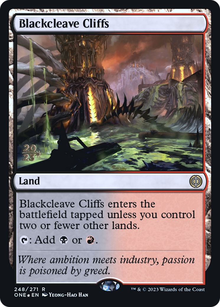 Blackcleave Cliffs (PRE-248) [Phyrexia: All Will Be One Promos] Foil MTG Single Wizards of the Coast
