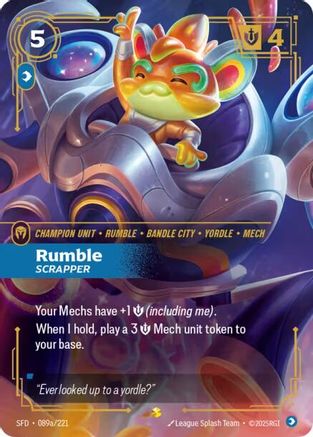 Rumble - Scrapper (Alternate Art) (089a/221) [Spiritforged] Foil Riftbound Singles Riot Games