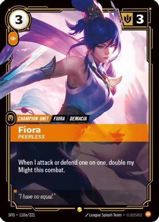 Fiora - Peerless (Alternate Art) (110a/221) [Spiritforged] Foil Riftbound Singles Riot Games