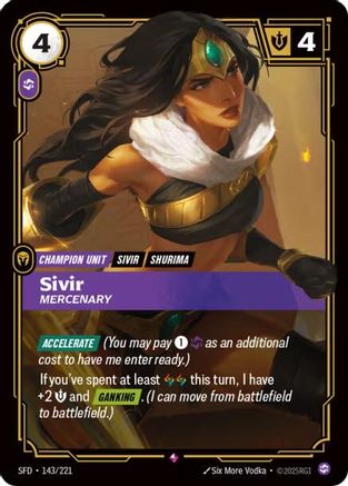 Sivir - Mercenary (143/221) [Spiritforged] Foil Riftbound Singles Riot Games