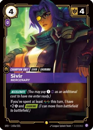 Sivir - Mercenary (Alternate Art) (143a/221) [Spiritforged] Foil Riftbound Singles Riot Games
